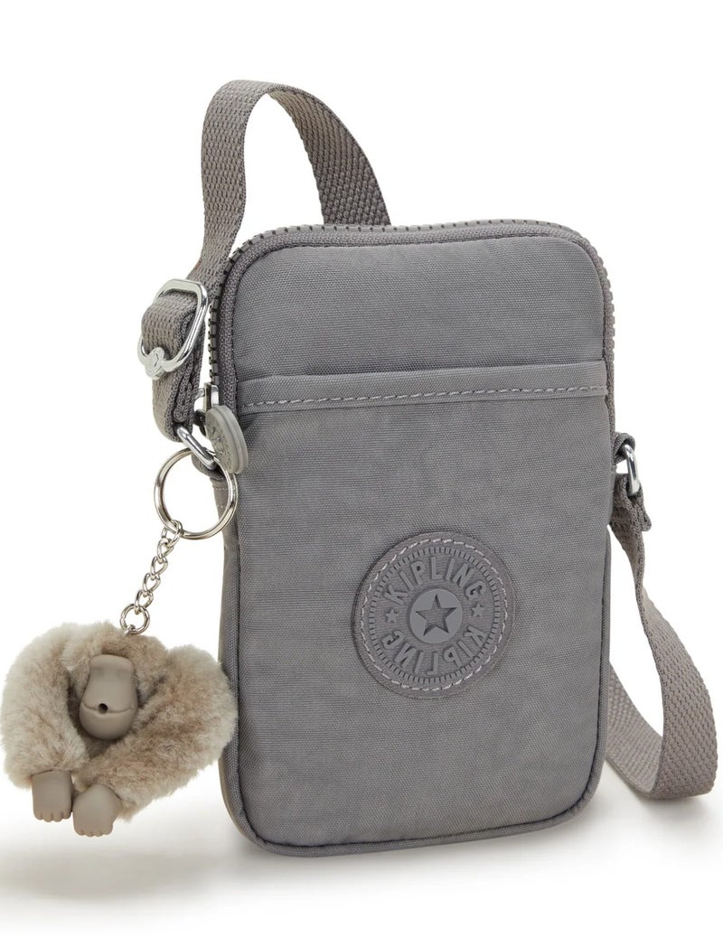 kipling Tally Small Unisex Phone Bag - Inviting Grey - Image 4